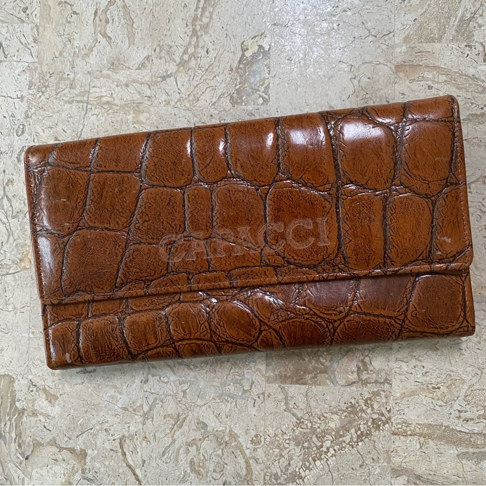 Vintage Leather Wallet Animal Print by Capacci Leather Goods